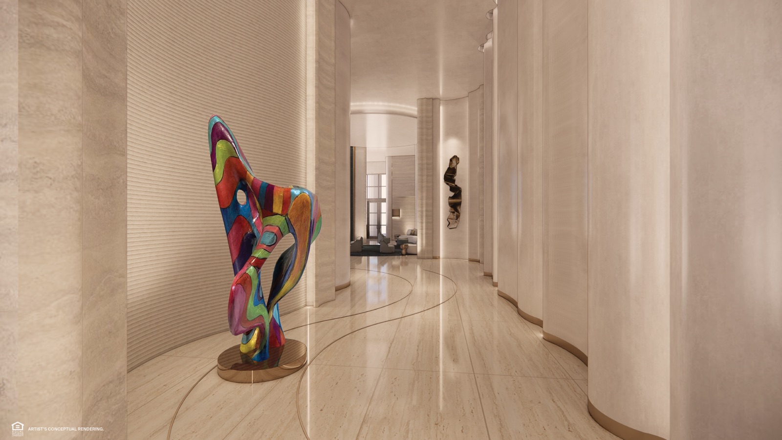 Lobby art corridor.