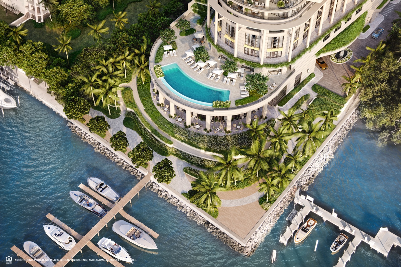 Private marina on Biscayne Bay.
