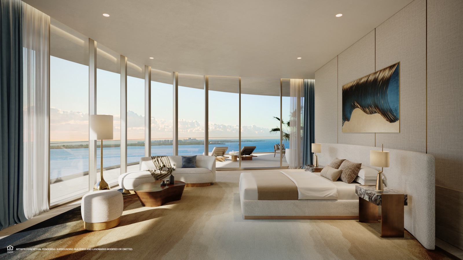 Penthouse primary bedroom.