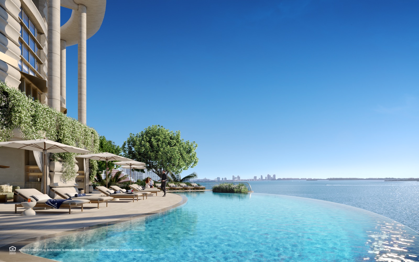 East-facing sunrise pool deck.