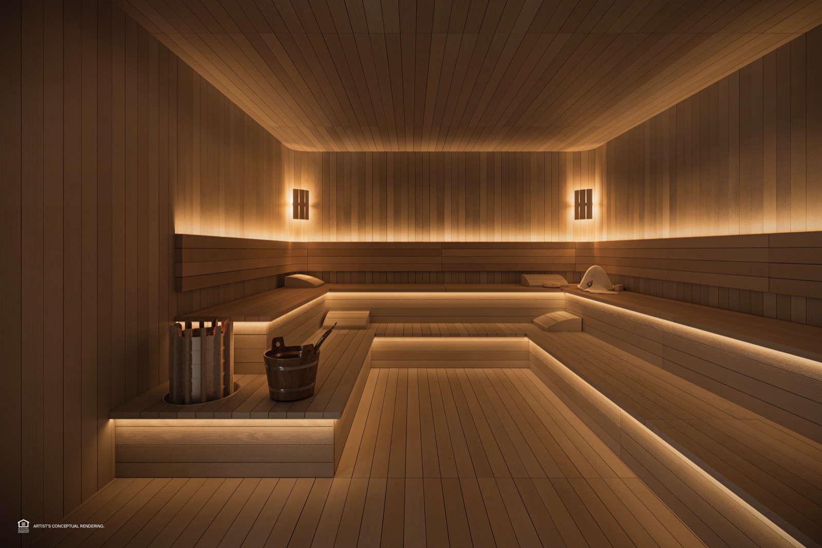 Dual saunas for deep relaxation.